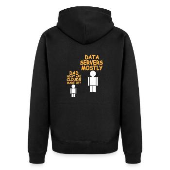 Dad What Are Clouds Made Of? Funny Data Admin - Unisex Premium Bio Zip Hoodie - Schwarz - Hinten - Nico (187cm)