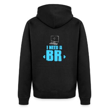 I Need A Funny Data Analyst Admin T-Shirt - Unisex Premium Bio Zip Hoodie - Schwarz - Hinten - Nico (187cm)