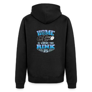 Retro Vintage Home est l’endroit où la patinoire est le hockey - Veste à capuche bio Premium Unisexe - noir - Dos - Nico (187cm)