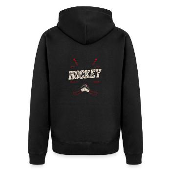 Hockey Cool Awesome Designs For Hockey Players - Unisex Premium Organic Zip Hoodie - black - Back - Nico (187cm)