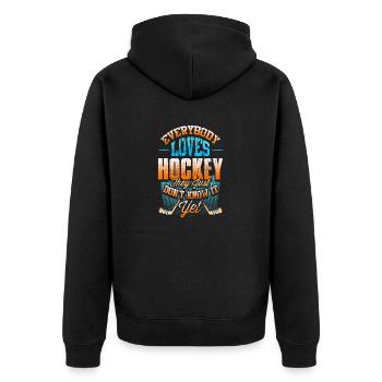Tout le monde aime le hockey, ils ne le savent tout simplement pas - Veste à capuche bio Premium Unisexe - noir - Dos - Nico (187cm)
