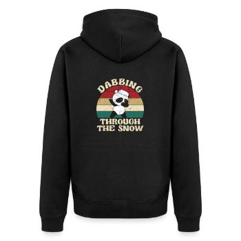 Panda Bear Dab Dance Christmas Xmas Dabbing By - Unisex Premium Organic Zip Hoodie - black - Back - Nico (187cm)