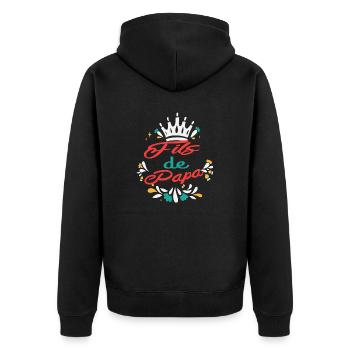 Fils de papa - Veste à capuche bio Premium Unisexe - noir - Dos - Nico (187cm)