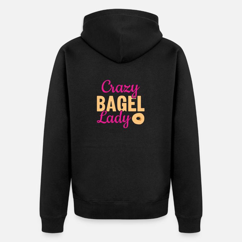 Bagel Spruch Geschenk - Unisex Premium Bio Zip Hoodie - Schwarz