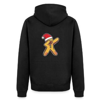 Dabs Gingerbread Man Christmas Bakery Team Xmas - Unisex Premium Organic Zip Hoodie - black - Back - Nico (187cm)