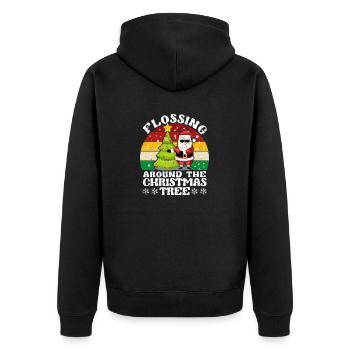 Weihnachtsmann Floss Xmas Flossing Around The - Unisex Premium Bio Zip Hoodie - Schwarz - Hinten - Nico (187cm)