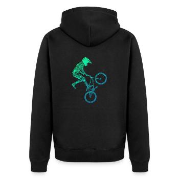 Lazy Person Tshirt for Chamelion Lover | Chamelion - Unisex Premium Organic Zip Hoodie - black - Back - Nico (187cm)