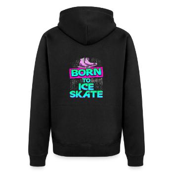 Born To Ice Skate Retro Vintage Skating Designs - Unisex Premium Bio Zip Hoodie - Schwarz - Hinten - Nico (187cm)