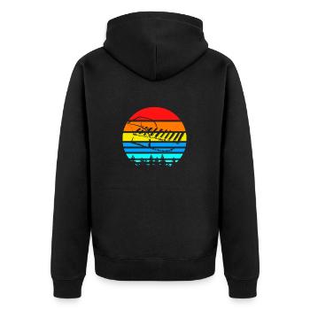 Cool Retro Awesome Sledding Designs T-Shirt - Unisex Premium Bio Zip Hoodie - Schwarz - Hinten - Nico (187cm)