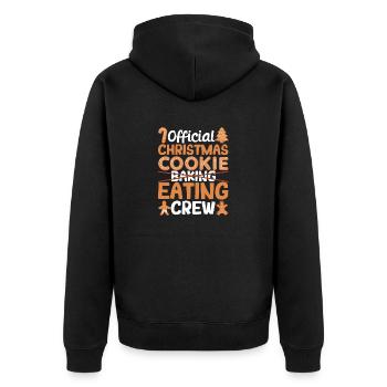 Offizielle Weihnachtsplätzchen backende und essen - Unisex Premium Bio Zip Hoodie - Schwarz - Hinten - Nico (187cm)