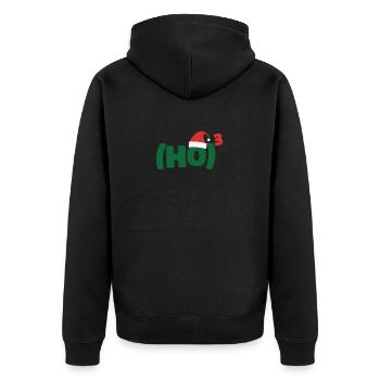 Ho Ho Ho Wortwitz Ho³ Santa Claus Shirt - Unisex Premium Organic Zip Hoodie - black - Back - Nico (187cm)