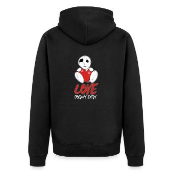 Love Doesn't Exist | Emo clothes | Emocore Goth Do - Unisex Premium Organic Zip Hoodie - black - Back - Nico (187cm)