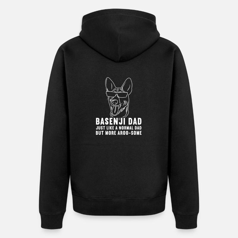 Basenji Hund Geschenk - Unisex Premium Bio Zip Hoodie - Schwarz