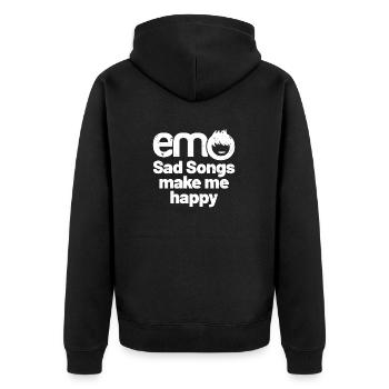 emo - Sad songs make me Happy | Emo clothes | Emoc - Unisex Premium Organic Zip Hoodie - black - Back - Nico (187cm)