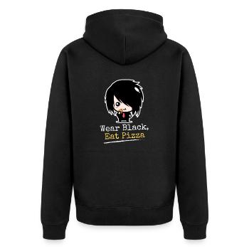 Portez des | à pizza Black Eat Vêtements Emo garçons | Emocores - Veste à capuche bio Premium Unisexe - noir - Dos - Nico (187cm)