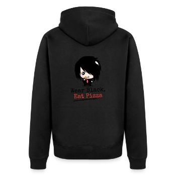 Portez des | à pizza Black Eat Vêtements Emo garçons | Emocoree - Veste à capuche bio Premium Unisexe - noir - Dos - Nico (187cm)