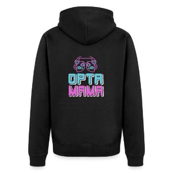OPTA MAMA Cool Retro Ophthalmologist T-Shirt - Unisex Premium Organic Zip Hoodie - black - Back - Nico (187cm)