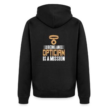 Being An Optician Is A Mission Cool Retro Designs - Unisex Premium Organic Zip Hoodie - black - Back - Nico (187cm)