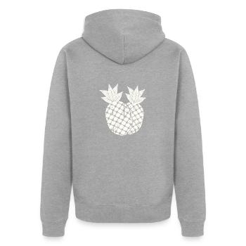 Ananas, illustration de fruits - Veste à capuche bio Premium Unisexe - gris chiné - Dos - Nico (187cm)