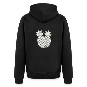 Pineapple, fruit illustration - Unisex Premium Organic Zip Hoodie - black - Back - Nico (187cm)