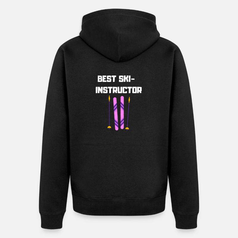 Bester Ski Lehrer - Unisex Premium Bio Zip Hoodie - Schwarz