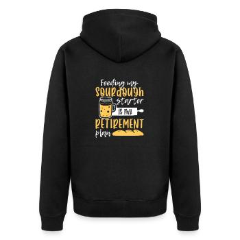Bread Baking Baker Bakery Sourdough - Unisex Premium Organic Zip Hoodie - black - Back - Nico (187cm)