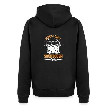 Bread Baking Baker Bakery Sourdough - Unisex Premium Organic Zip Hoodie - black - Back - Nico (187cm)