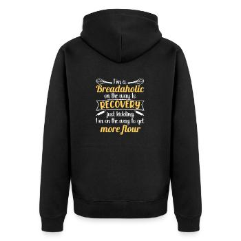 Bread Baking Baker Bakery Sourdough - Unisex Premium Organic Zip Hoodie - black - Back - Nico (187cm)