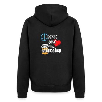 Bread Baking Baker Bakery Sourdough - Unisex Premium Organic Zip Hoodie - black - Back - Nico (187cm)