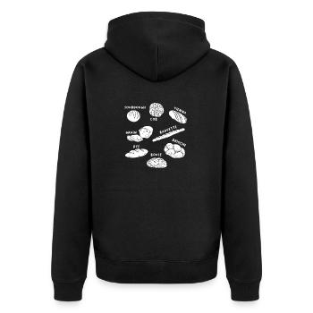 Bread Baking Baker Bakery Sourdough - Unisex Premium Organic Zip Hoodie - black - Back - Nico (187cm)