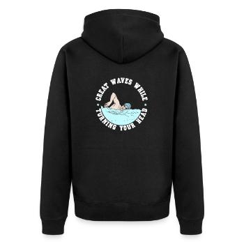 Eine Bahn, Um Sie Alle Zu Beherrschen - Unisex Premium Bio Zip Hoodie - Schwarz - Hinten - Nico (187cm)