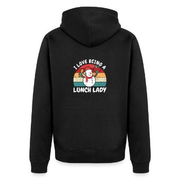 Christmas Chef Snowman Xmas Ladys I Love - Unisex Premium Organic Zip Hoodie - black - Back - Nico (187cm)