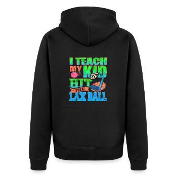 J’apprends à mon enfant à frapper la balle laxiste Vintage Cool - Veste à capuche bio Premium Unisexe - noir - Dos - Nico (187cm)