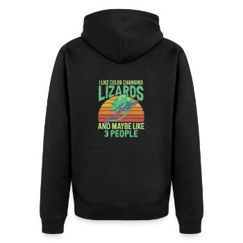Herpétologiste des reptiles lézards caméléons - Veste à capuche bio Premium Unisexe - noir - Dos - Nico (187cm)