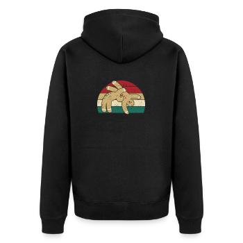 Gingerbread Man Cookie Christmas Funny Fight - Unisex Premium Organic Zip Hoodie - black - Back - Nico (187cm)
