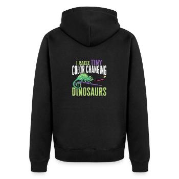 Caméléon, Lézard, Reptile, Herpétologiste - Veste à capuche bio Premium Unisexe - noir - Dos - Nico (187cm)