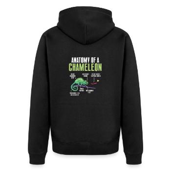 Caméléon, Lézard, Reptile, Herpétologiste - Veste à capuche bio Premium Unisexe - noir - Dos - Nico (187cm)