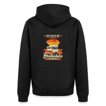 Straßenbahn Gothawagen Design Tram Geschenk - Unisex Premium Bio Zip Hoodie - Schwarz - Hinten - Nico (187cm)