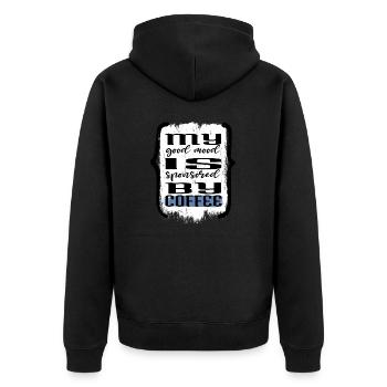 birthday present birthday present idea coffeebean - Unisex Premium Bio Zip Hoodie - Schwarz - Hinten - Nico (187cm)