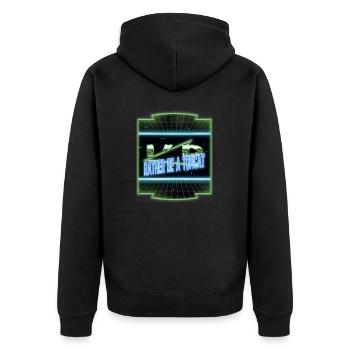 cats pet lover aww guenon anti - Unisex Premium Bio Zip Hoodie - Schwarz - Hinten - Nico (187cm)