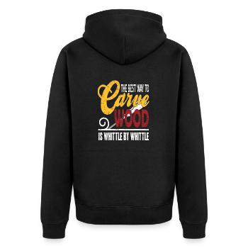 Best Way To Carve Wood Is Whittle By Whittle Funny - Unisex Premium Bio Zip Hoodie - Schwarz - Hinten - Nico (187cm)