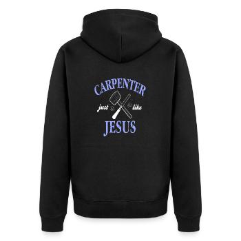 Charpentier tout comme Jésus Rétro Drôle T-Shirt - Veste à capuche bio Premium Unisexe - noir - Dos - Nico (187cm)