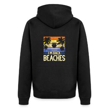 Kreuzfahrt Kreuzfahrtschiff Urlaub Meer - Unisex Premium Bio Zip Hoodie - Schwarz - Hinten - Nico (187cm)