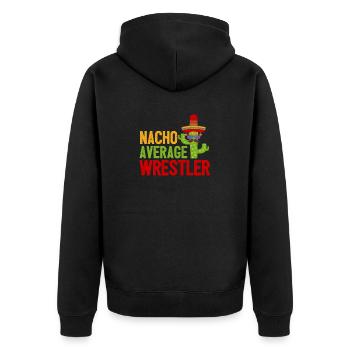 Nacho Durchschnittlicher Wrestler Urkomischer - Unisex Premium Bio Zip Hoodie - Schwarz - Hinten - Nico (187cm)