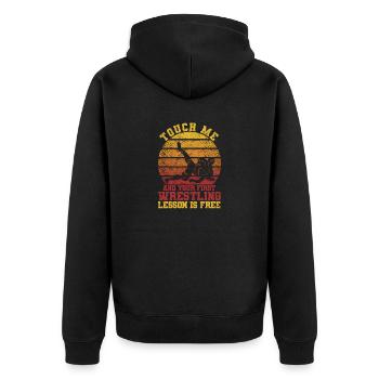 Wrestler Touch Me and your first wrestling lesson - Unisex Premium Organic Zip Hoodie - black - Back - Nico (187cm)