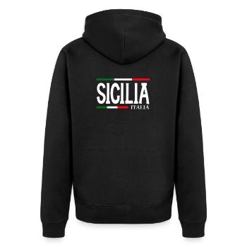 Drapeau de la Sicile Sicile Palerme Italie - Veste à capuche bio Premium Unisexe - noir - Dos - Nico (187cm)