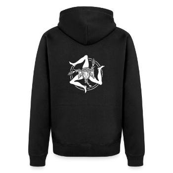 Drapeau de la Sicile Sicile Palerme Italie - Veste à capuche bio Premium Unisexe - noir - Dos - Nico (187cm)