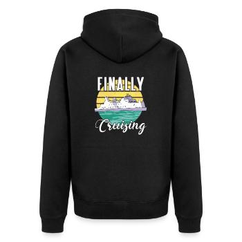 Kreuzfahrt Kreuzfahrtschiff Urlaub Meer - Unisex Premium Bio Zip Hoodie - Schwarz - Hinten - Nico (187cm)