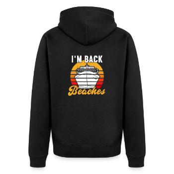 Kreuzfahrt Kreuzfahrtschiff Urlaub Meer - Unisex Premium Bio Zip Hoodie - Schwarz - Hinten - Nico (187cm)
