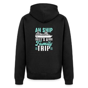 Kreuzfahrt Kreuzfahrtschiff Urlaub Meer - Unisex Premium Bio Zip Hoodie - Schwarz - Hinten - Nico (187cm)
